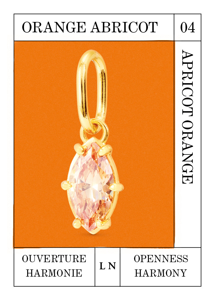 Apricot Orange stone pendant, Openness and Harmony - April