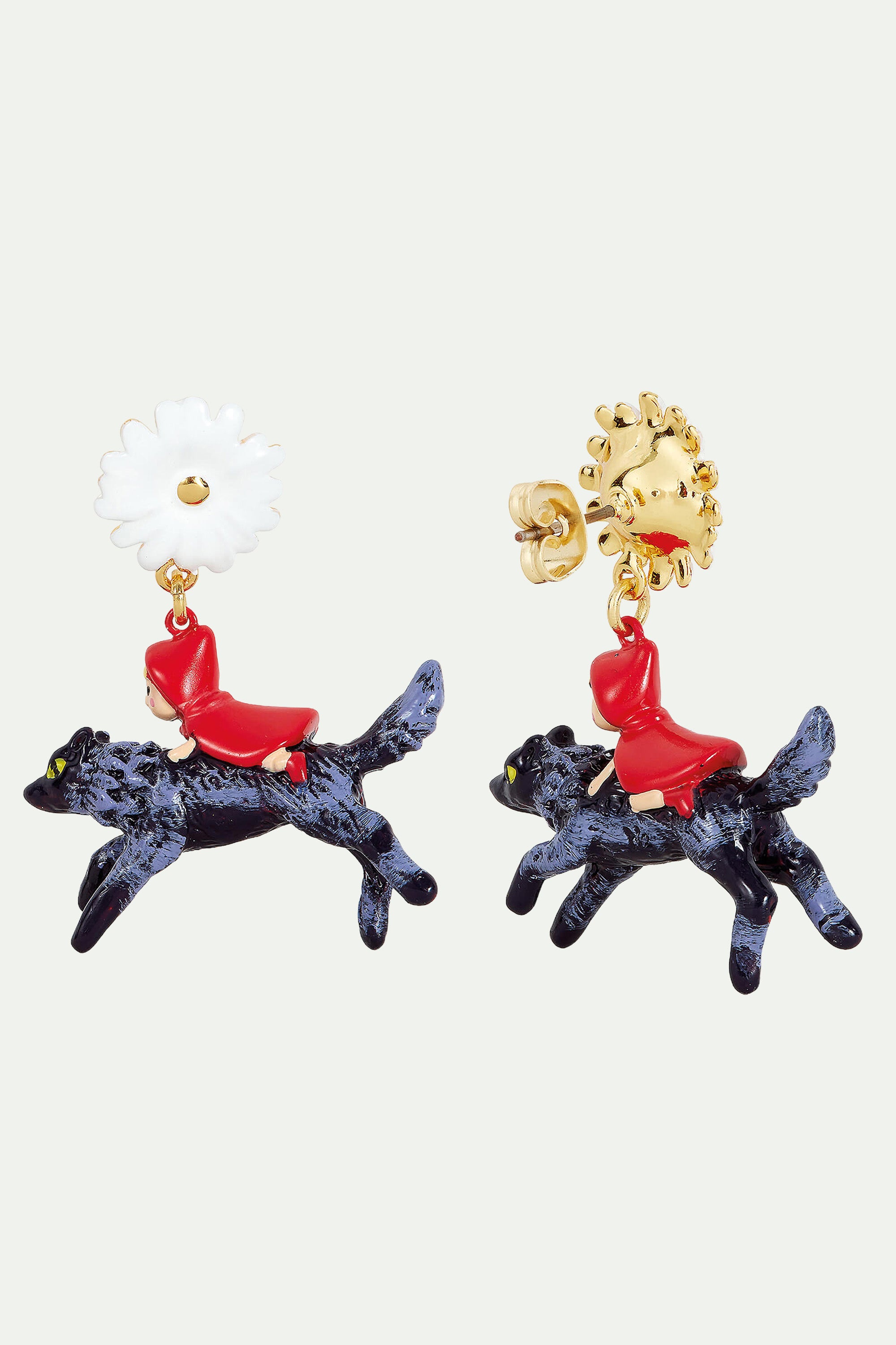 Daisy, Little Red Riding Hood and the Big Bad Wolf post earrings