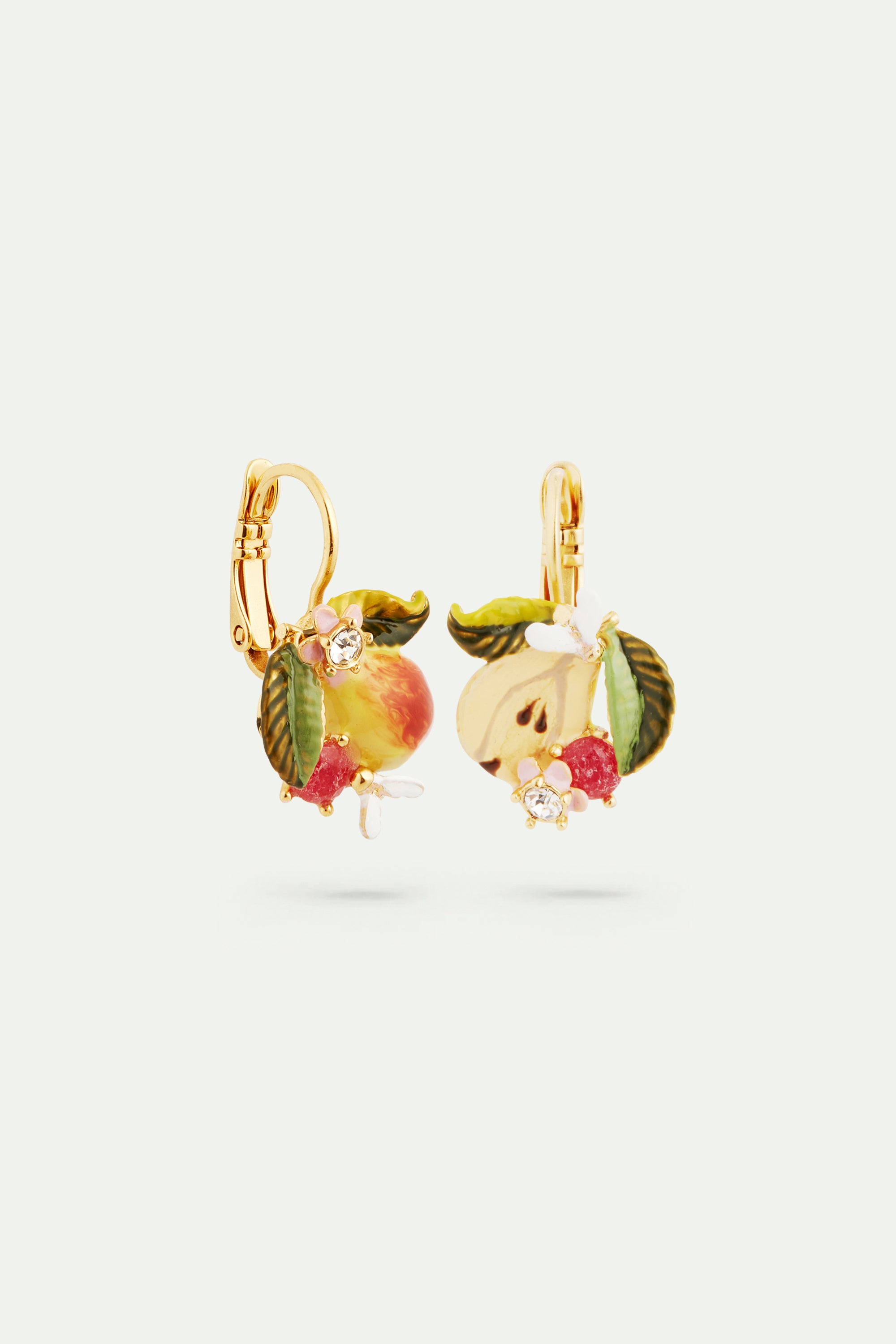 Pear and faceted glass sleeper earrings