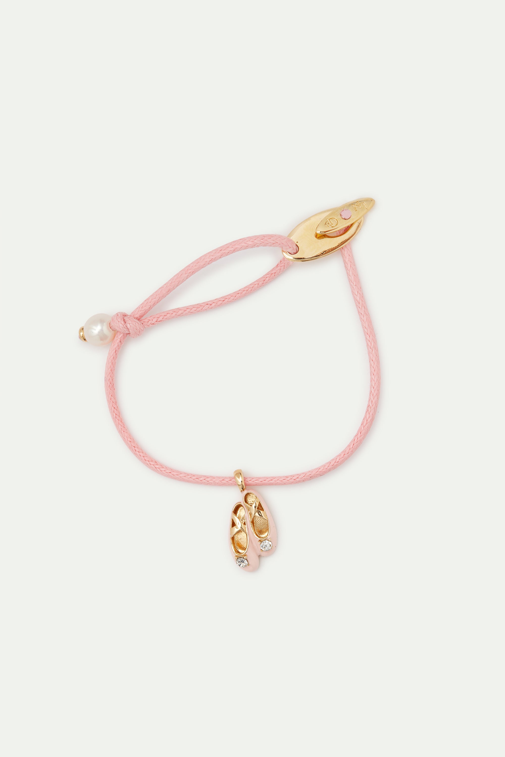 Ballet slippers and cultured pearl pink bracelet