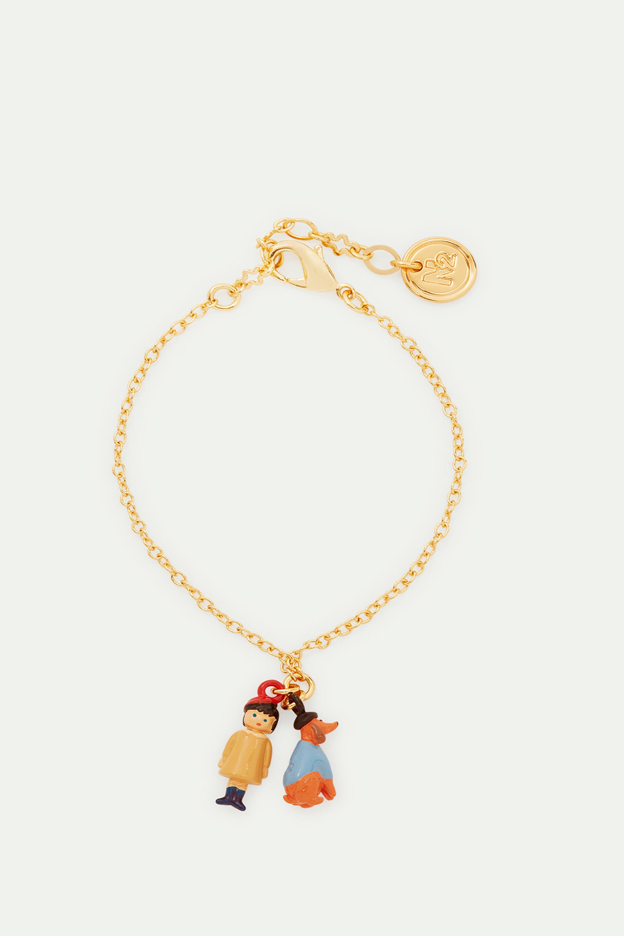 Little girl and dachshund charm bracelet