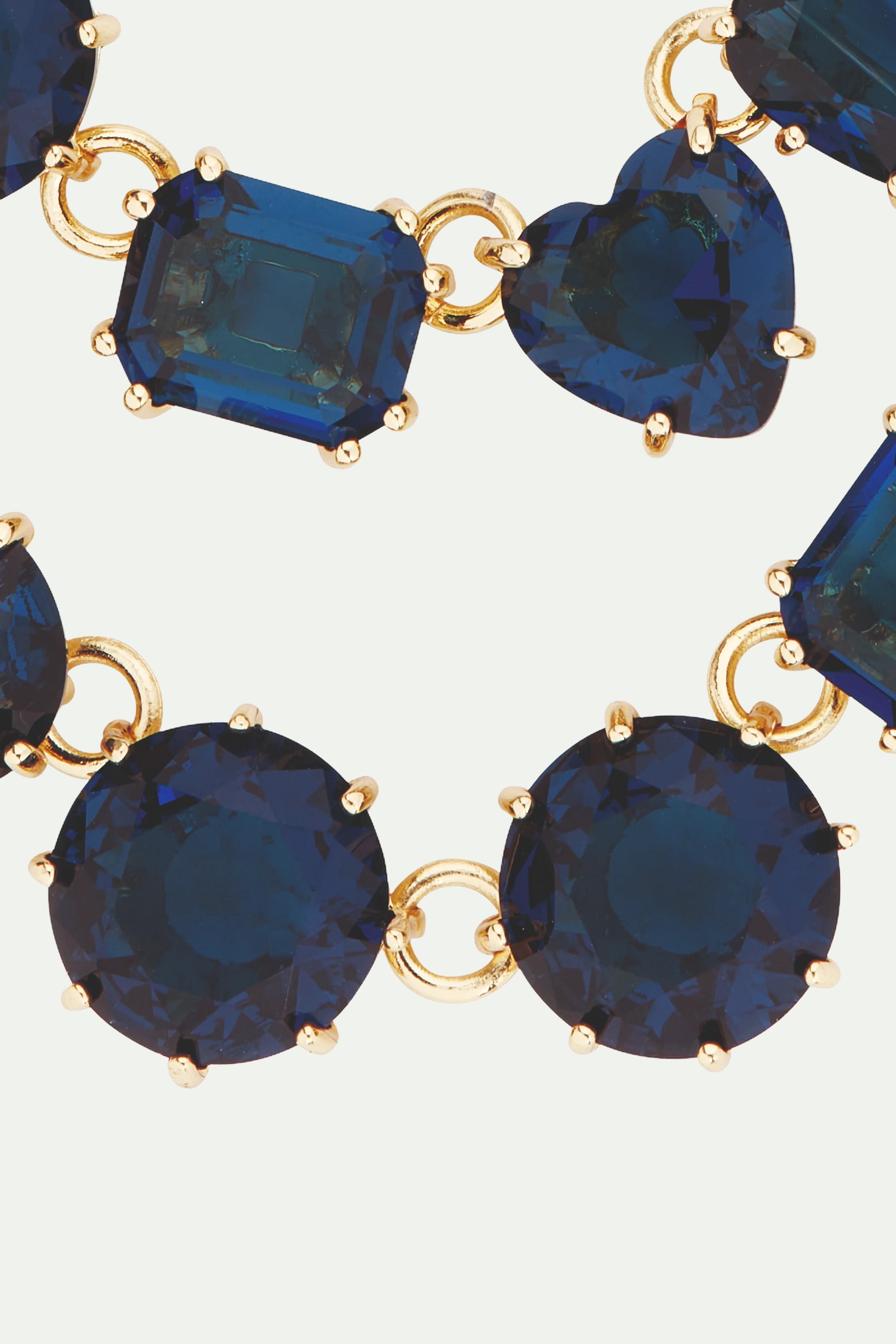 Ocean blue diamantine luxurious double-row necklace