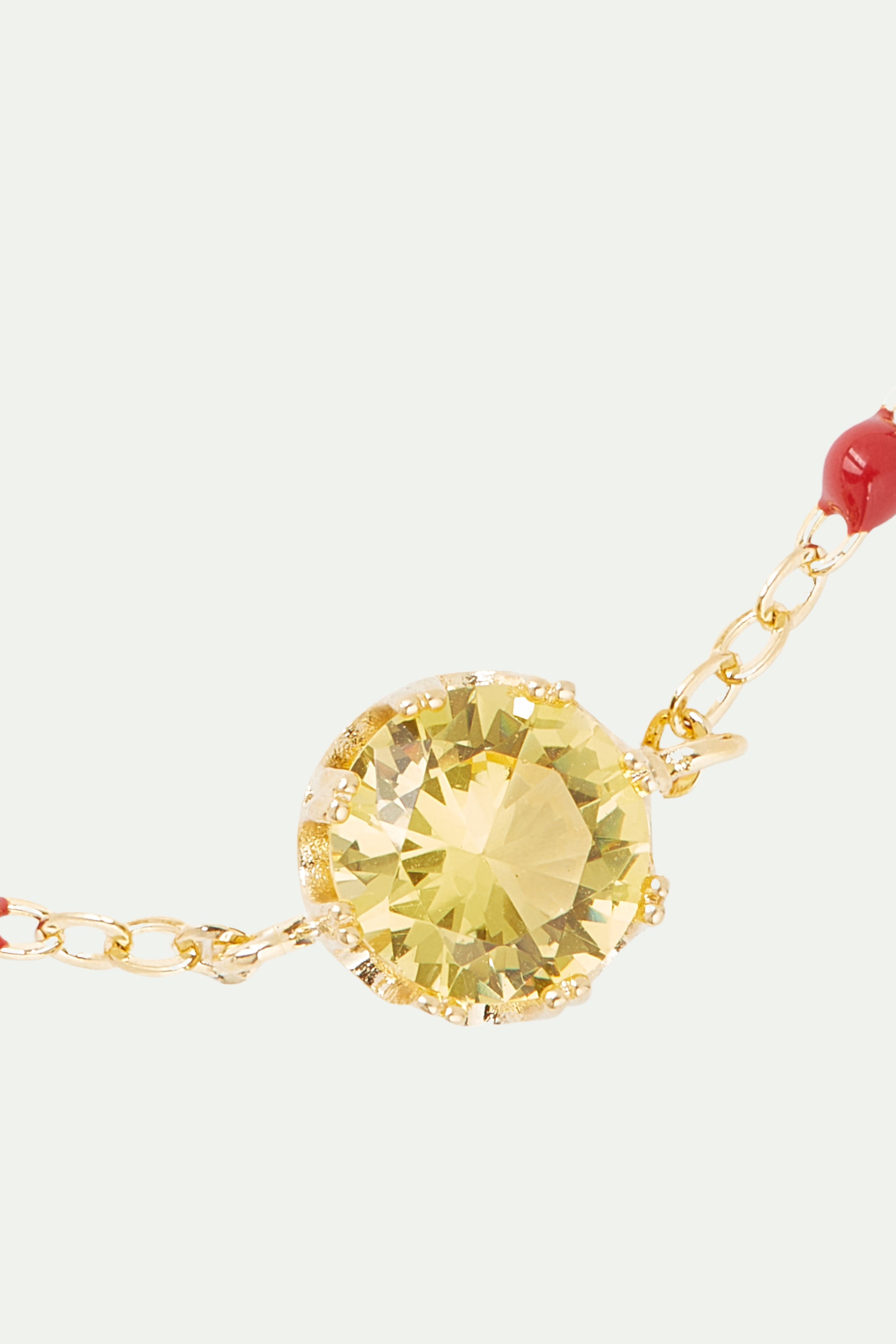 Yellow round stone thin bracelet