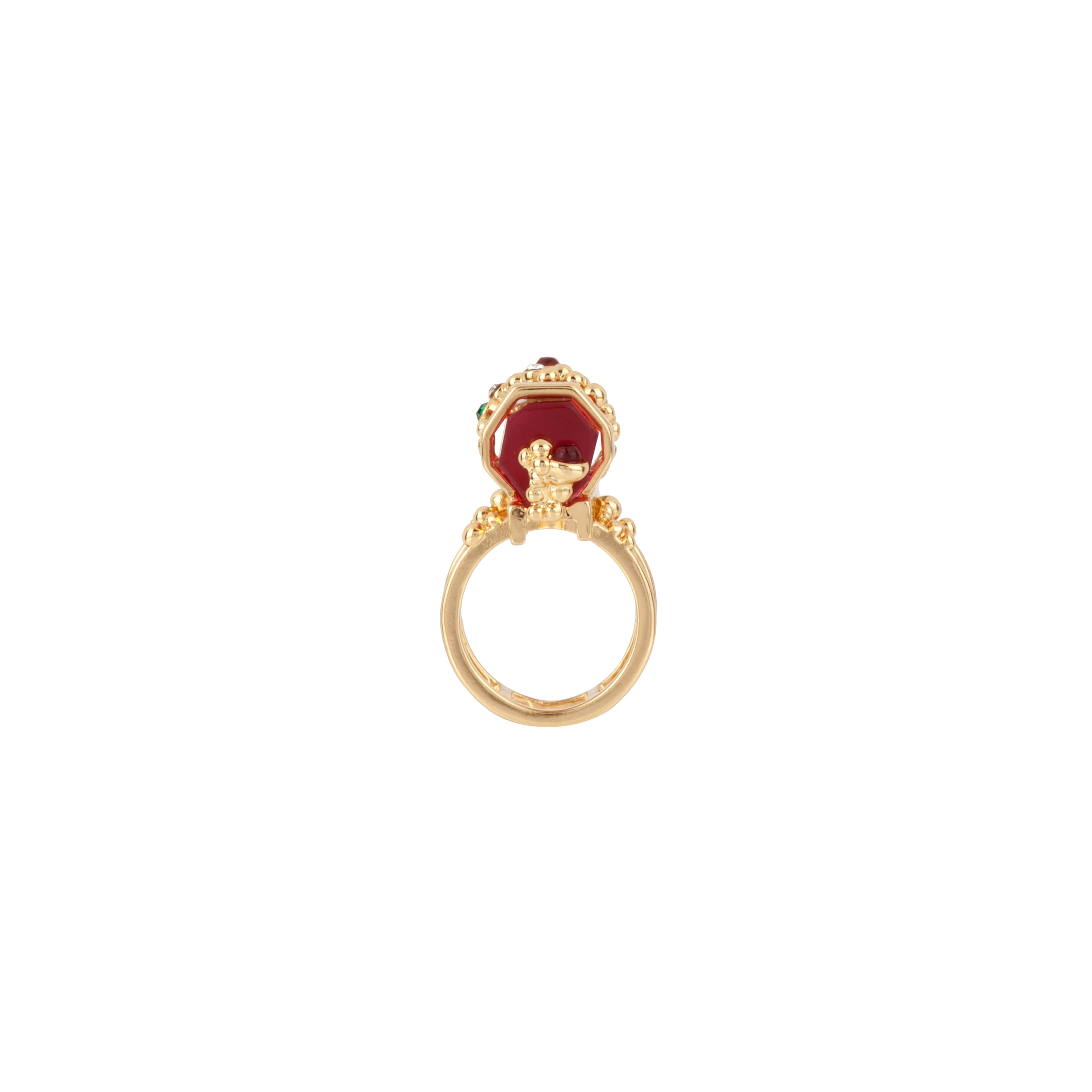 Ring GEOMETRIE VARIABLE 3-colored glass and bubbles T52