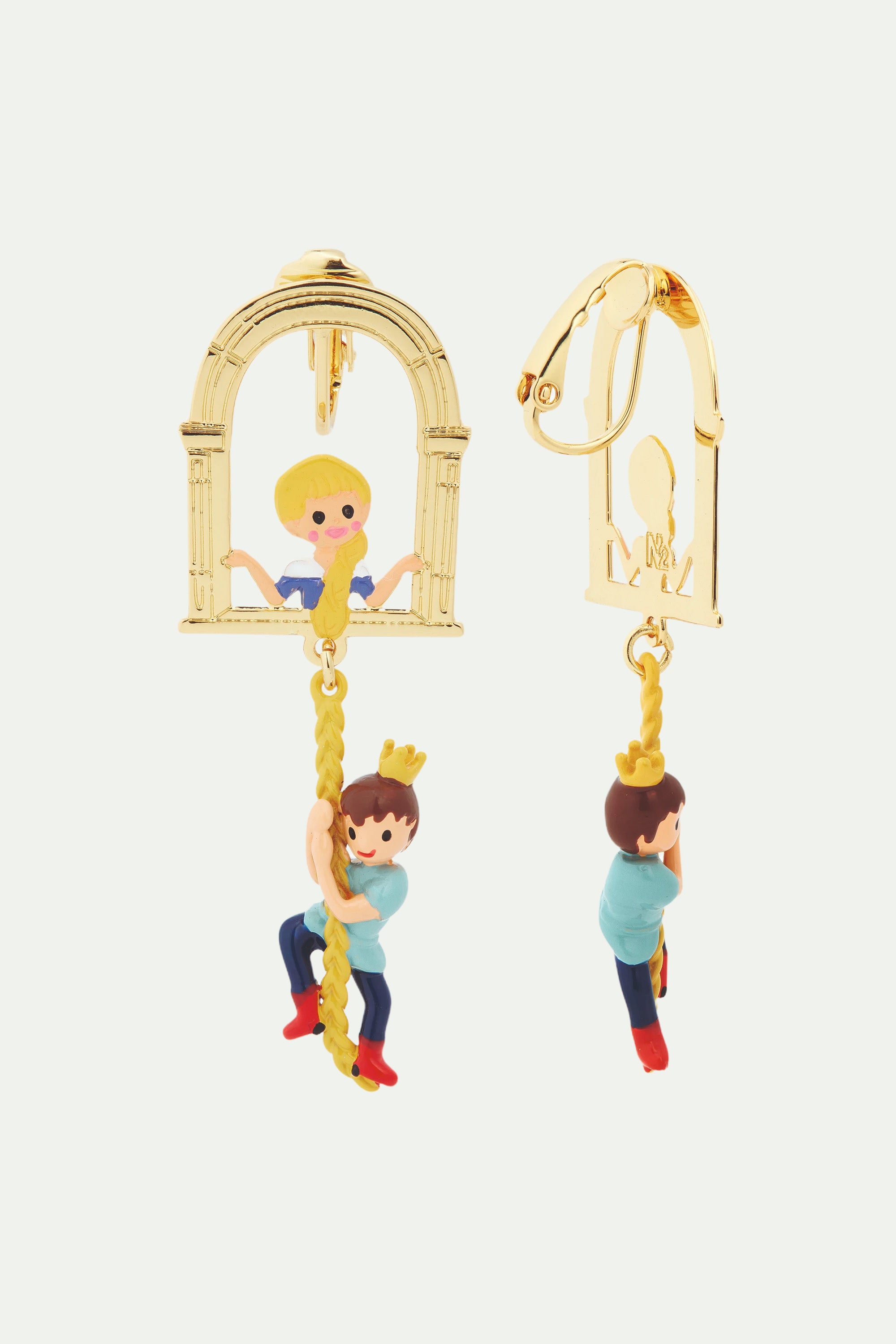 Enchanted hair princess and prince post earrings