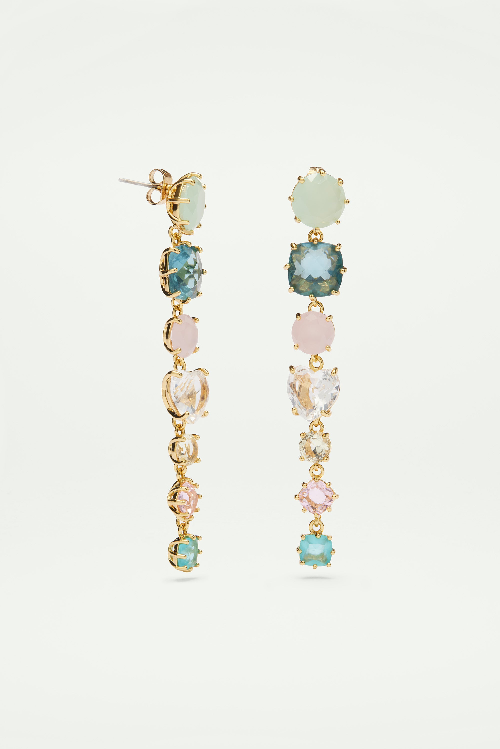 La Diamantine Acqua Azzura 7 Stones Post Earrings