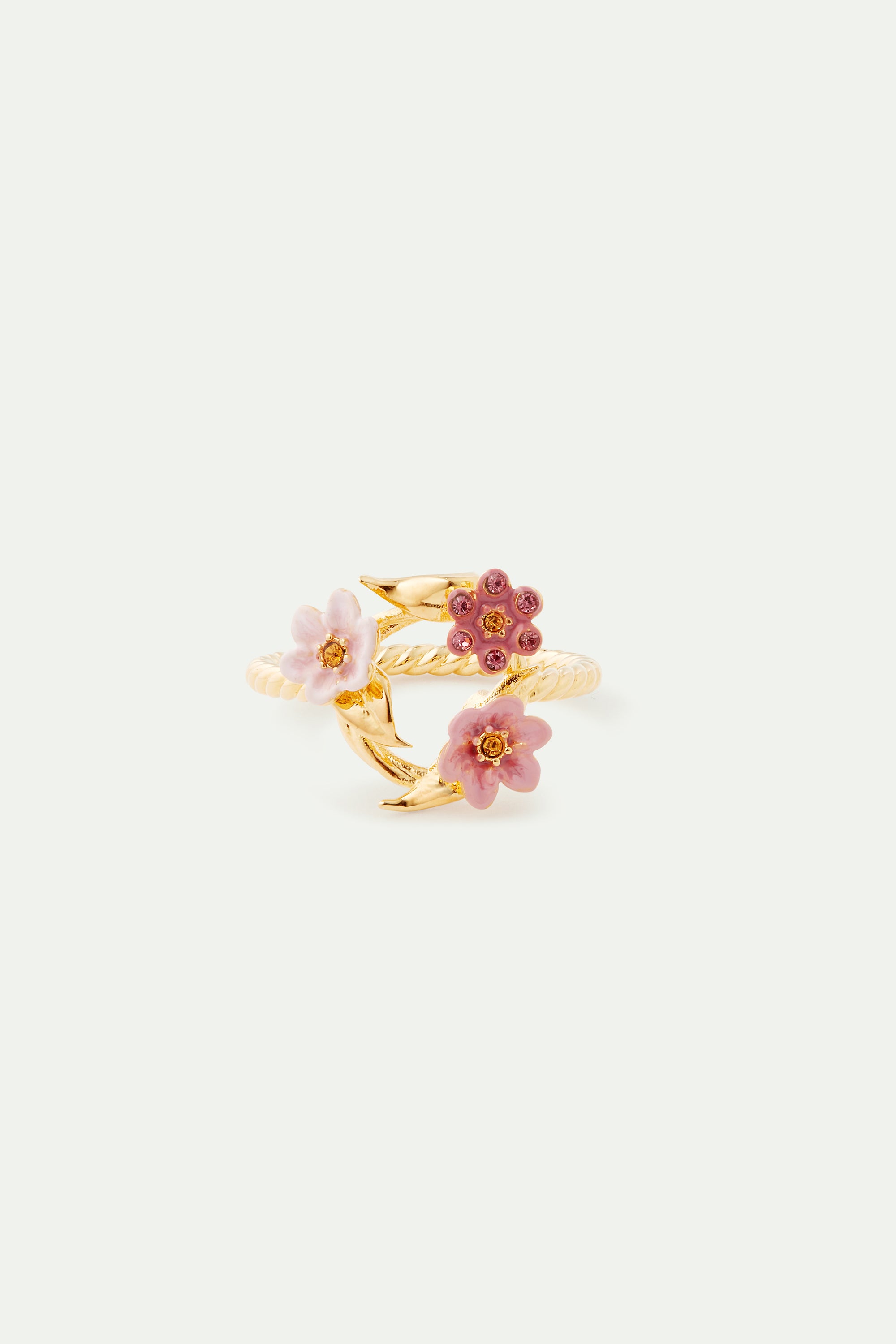 Fine crown ring of pink jasmine flowers