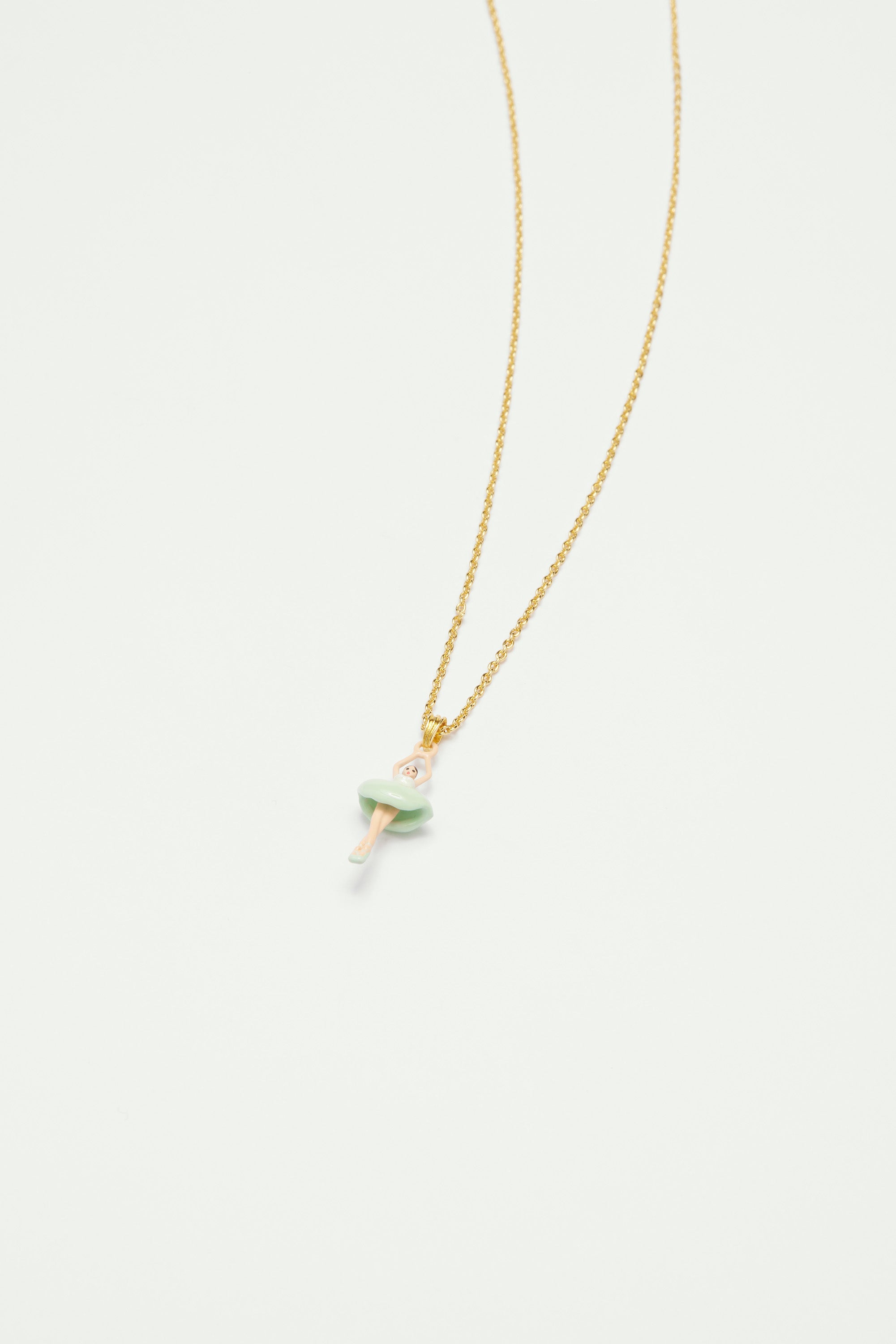Aqua green ballerina pendant necklace