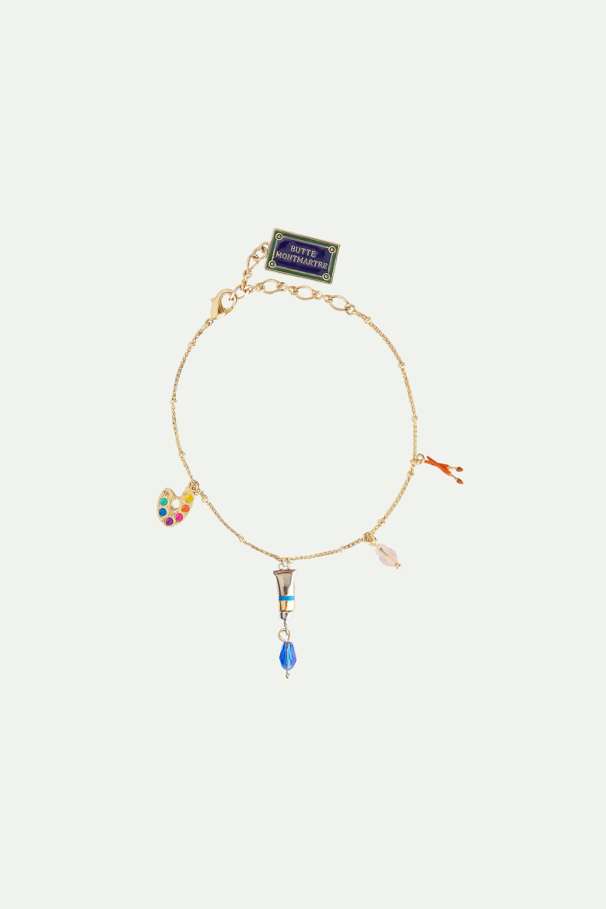 Montmartre sign and painter charm bracelet