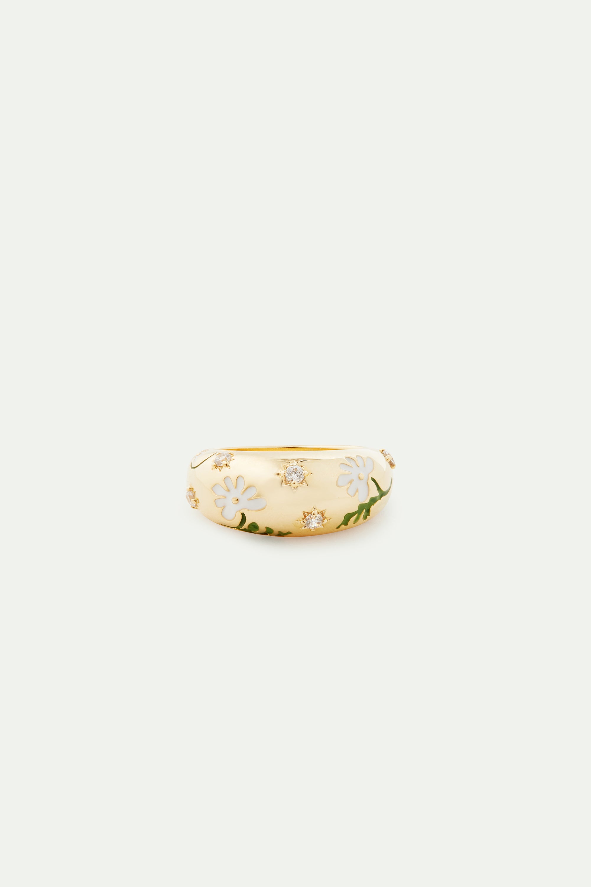 Star and daisy flower cocktail ring