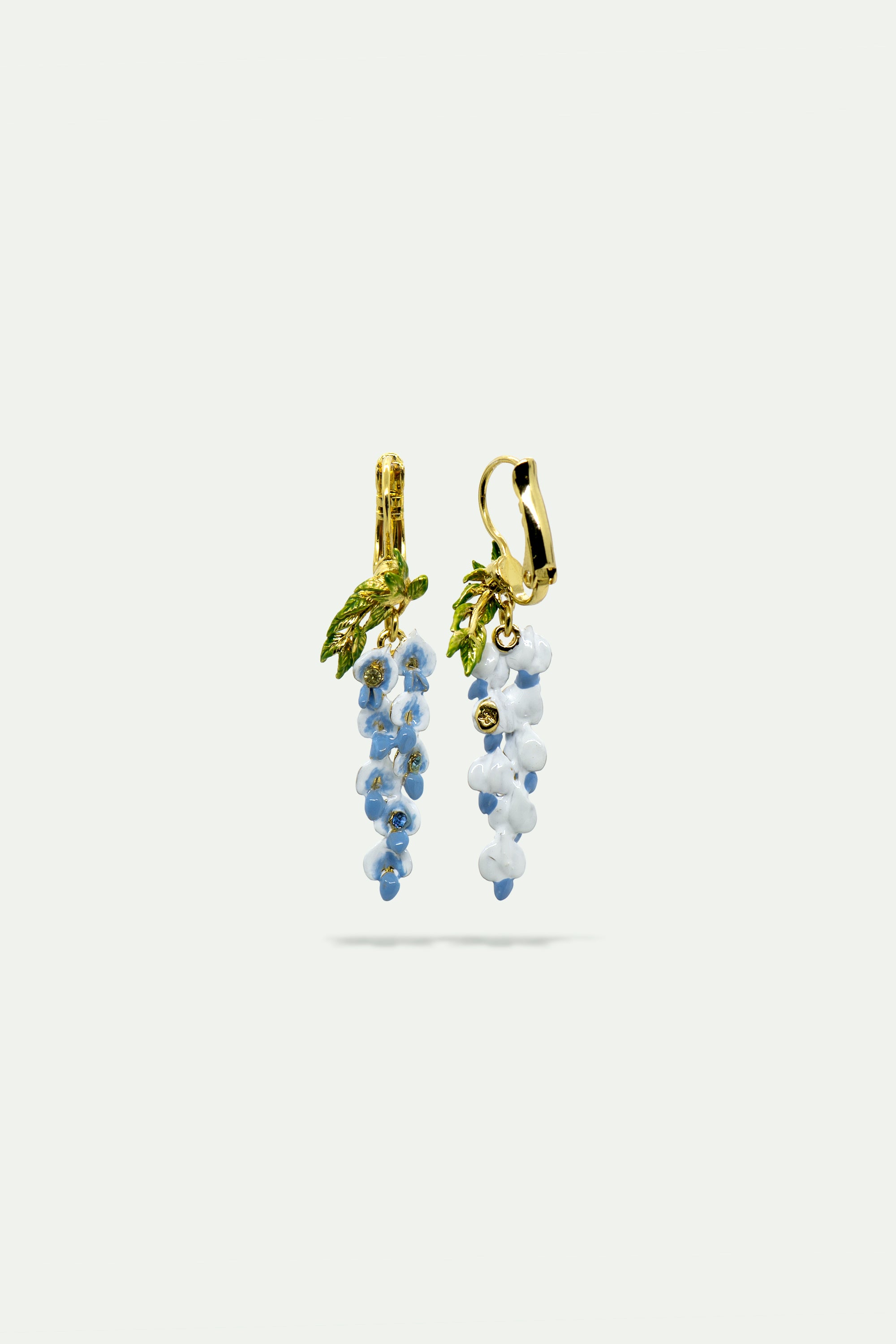 Wisteria and crystal earrings