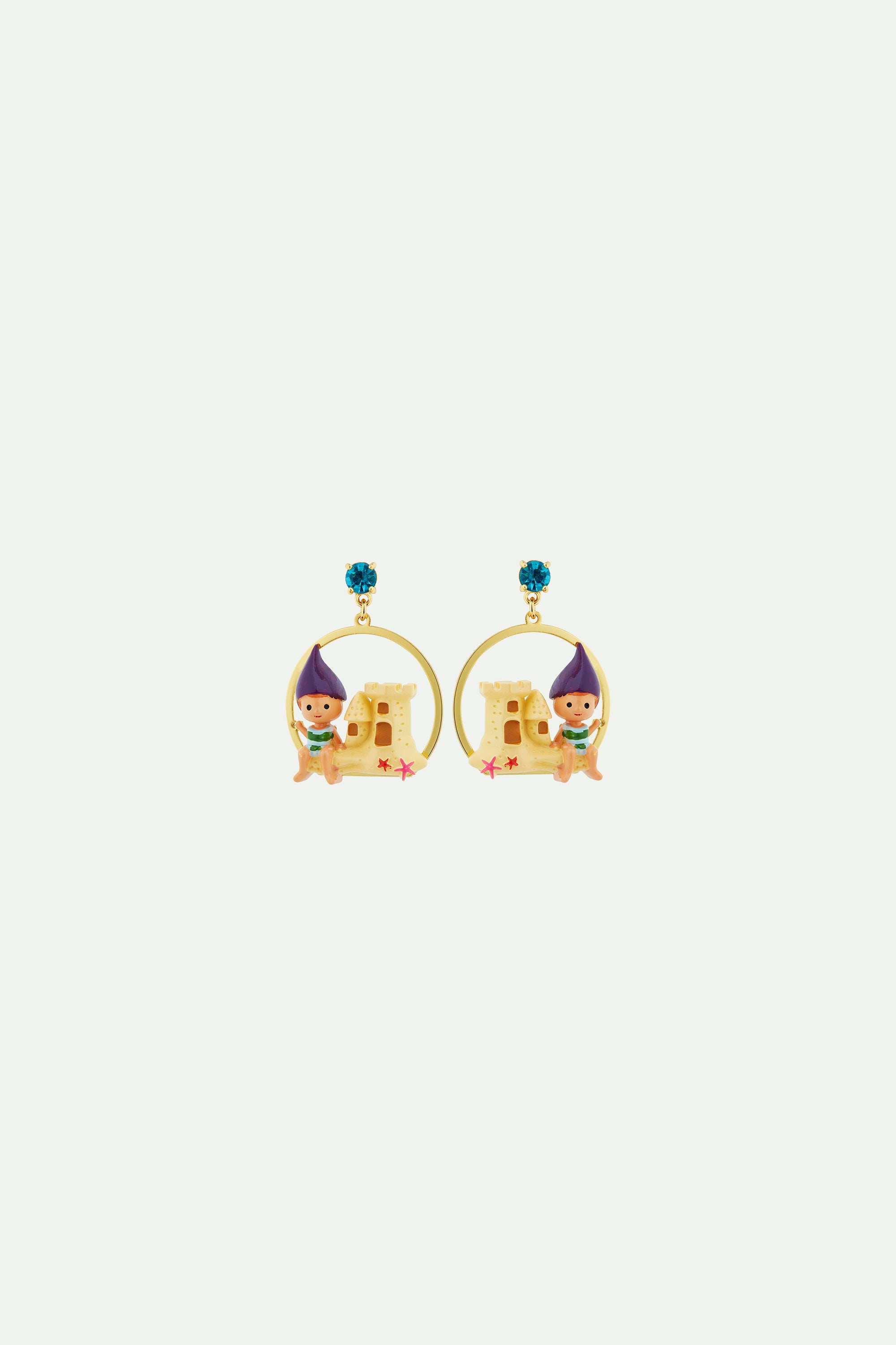 Garden gnome and sandcastle earrings