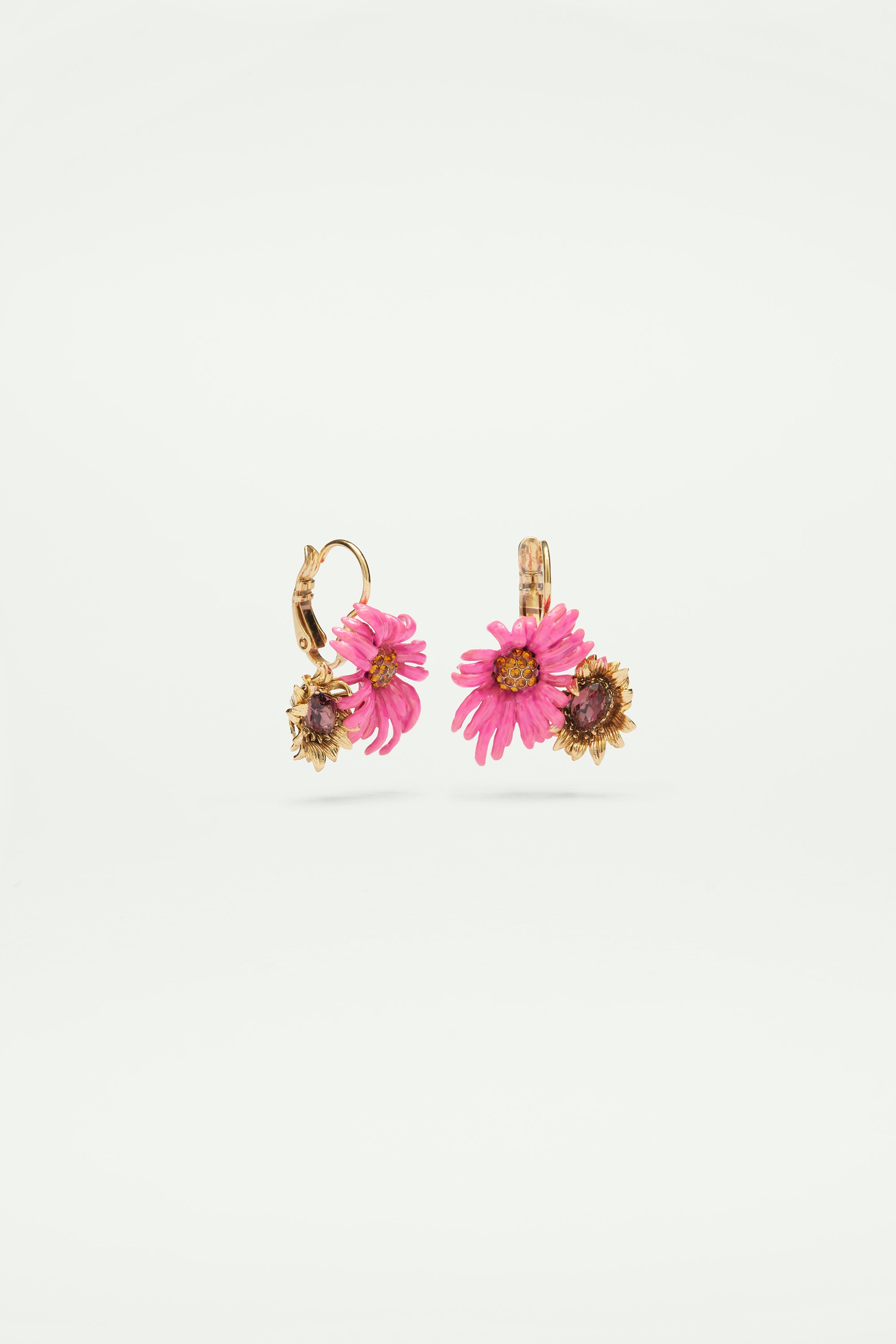 Purple coneflower sleeper earrings