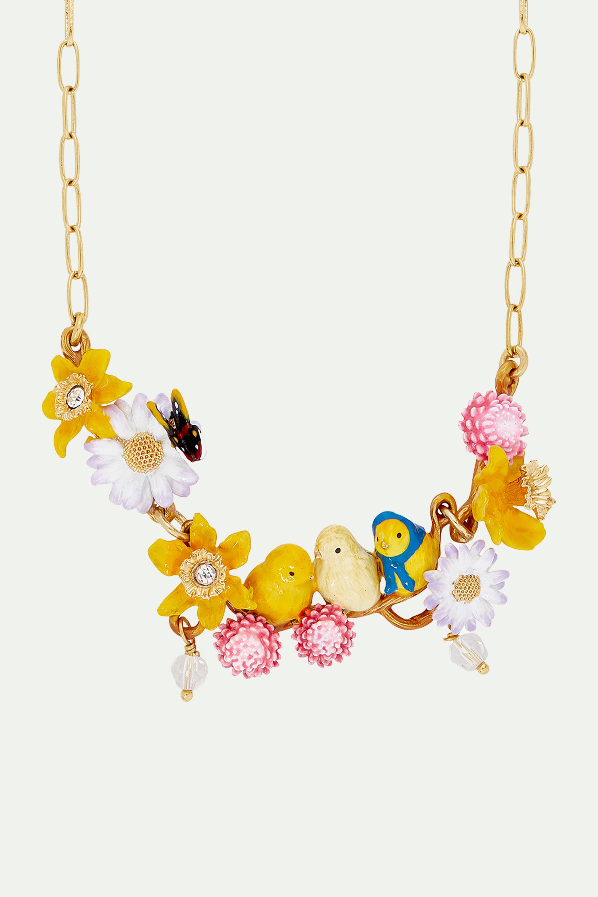 3 easter chicks statement necklace