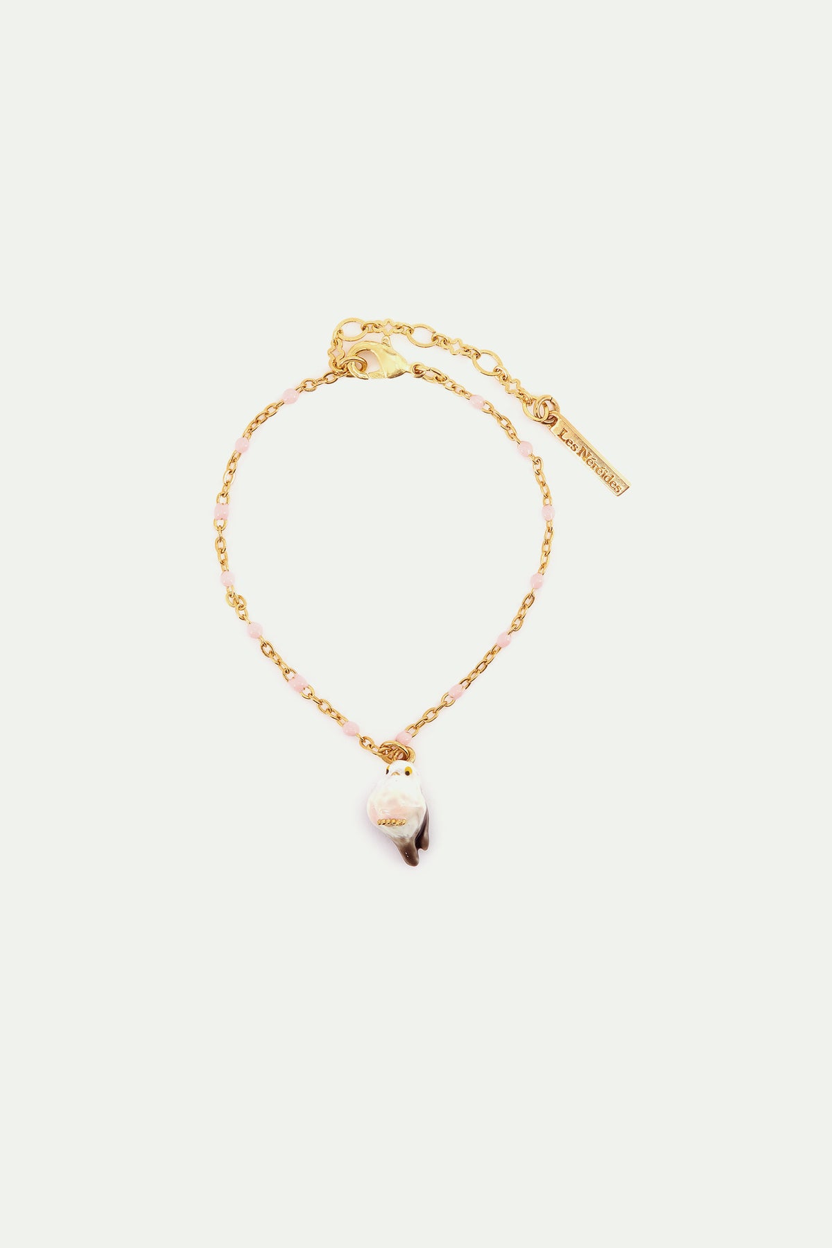 White Long-tailed Tit fine bracelet