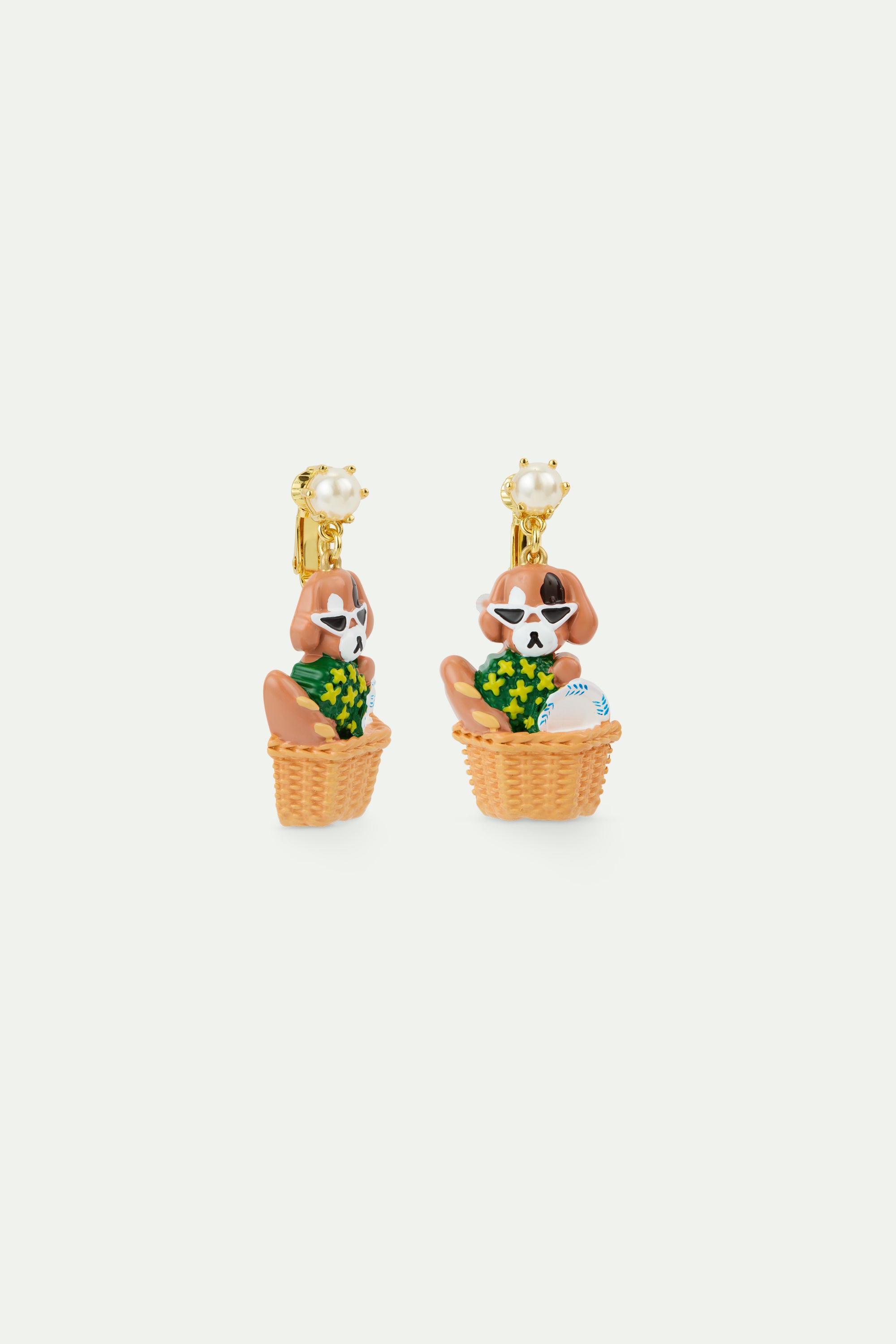 Dog and picnic basket earrings