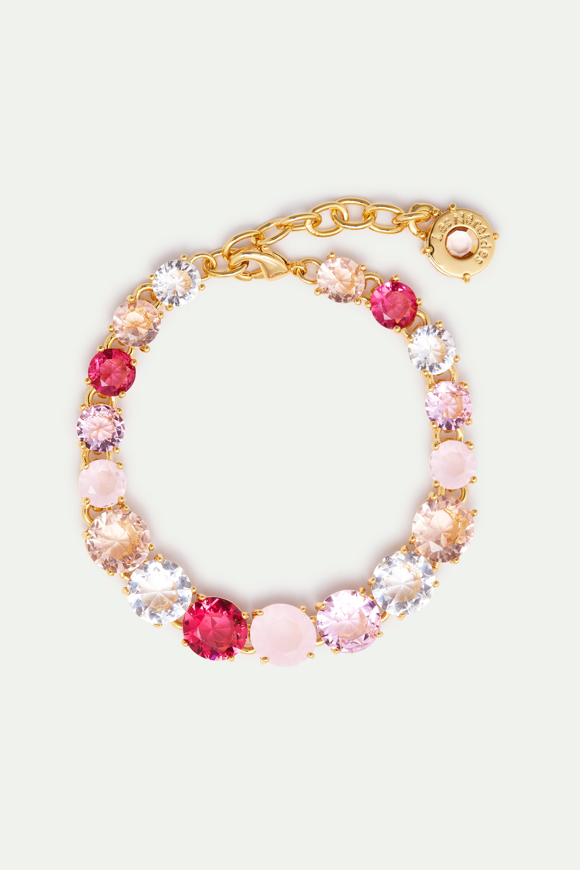 Single row Diamantine bracelet with Rosa Centifolia stones