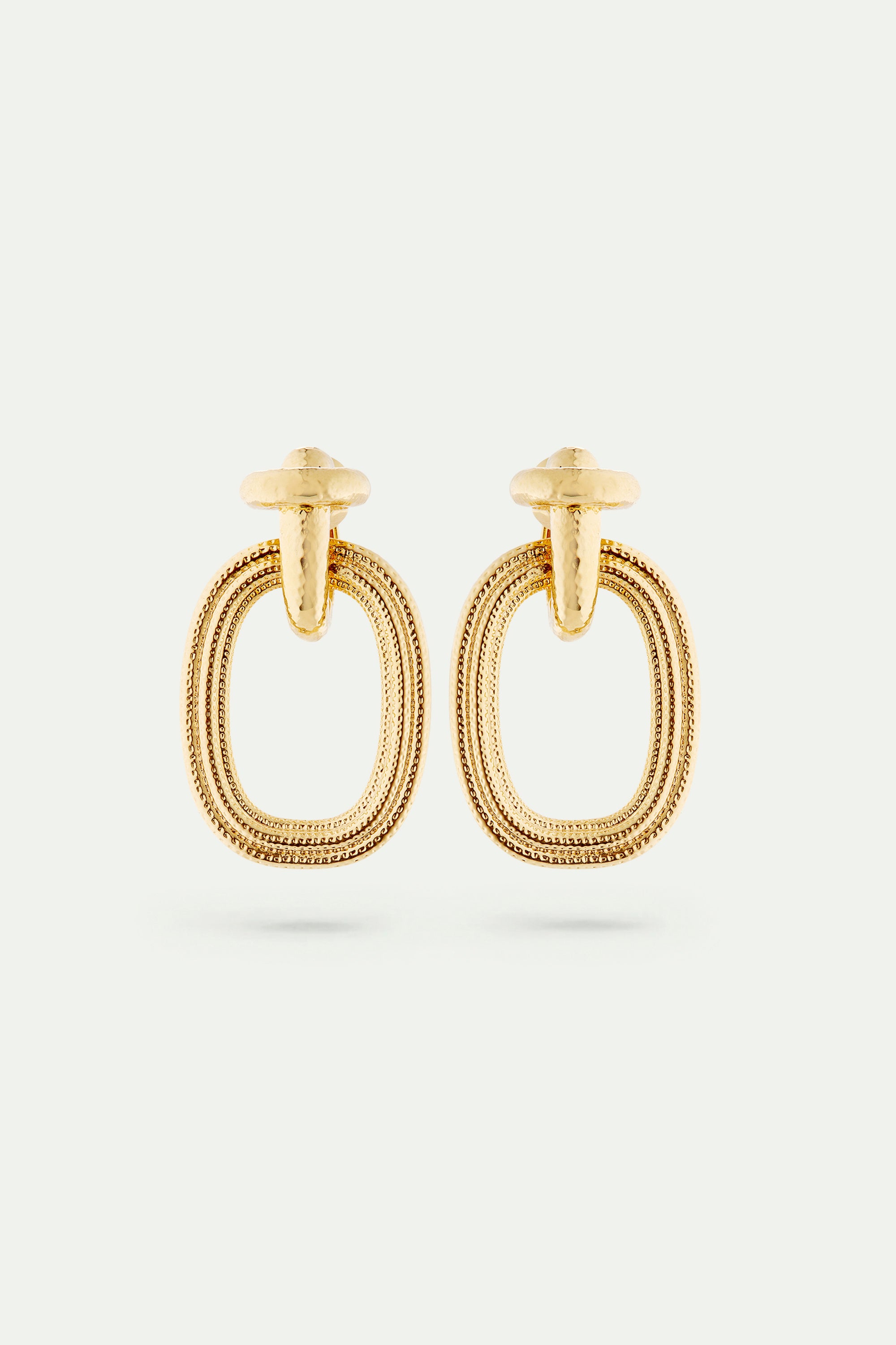 Gold duo of textures earrings