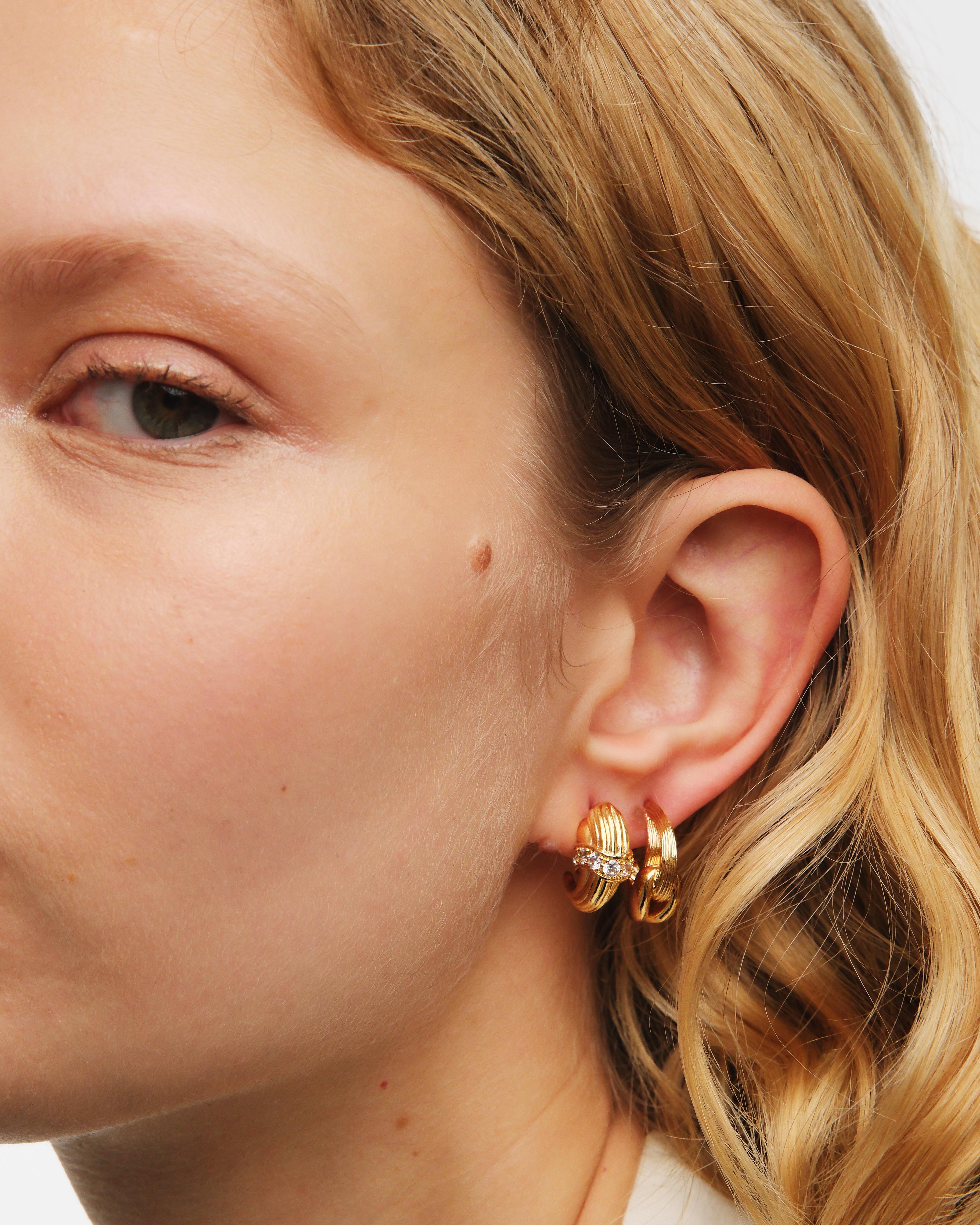 Gold and crystal Post earrings