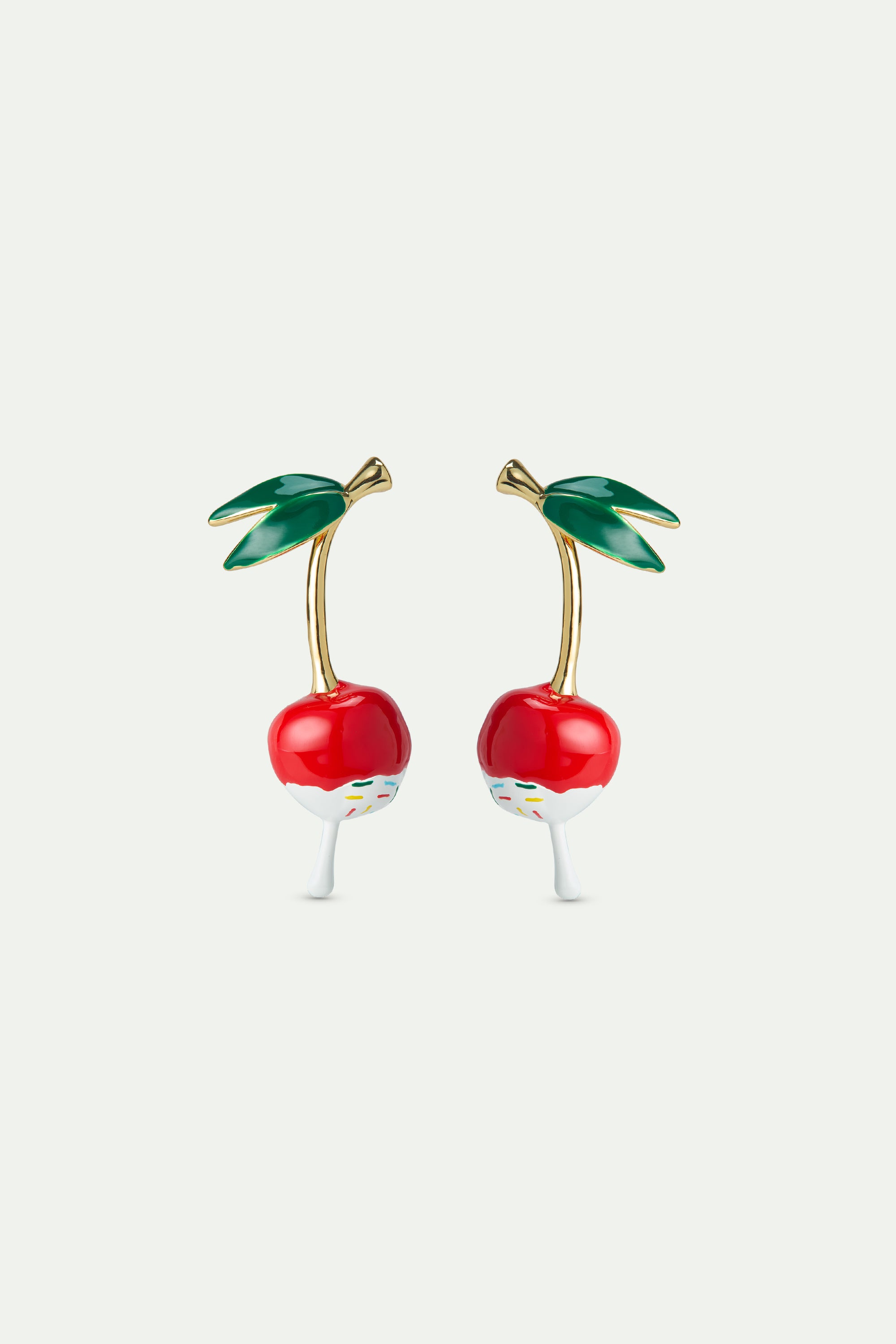 Cherry and whipped cream earrings