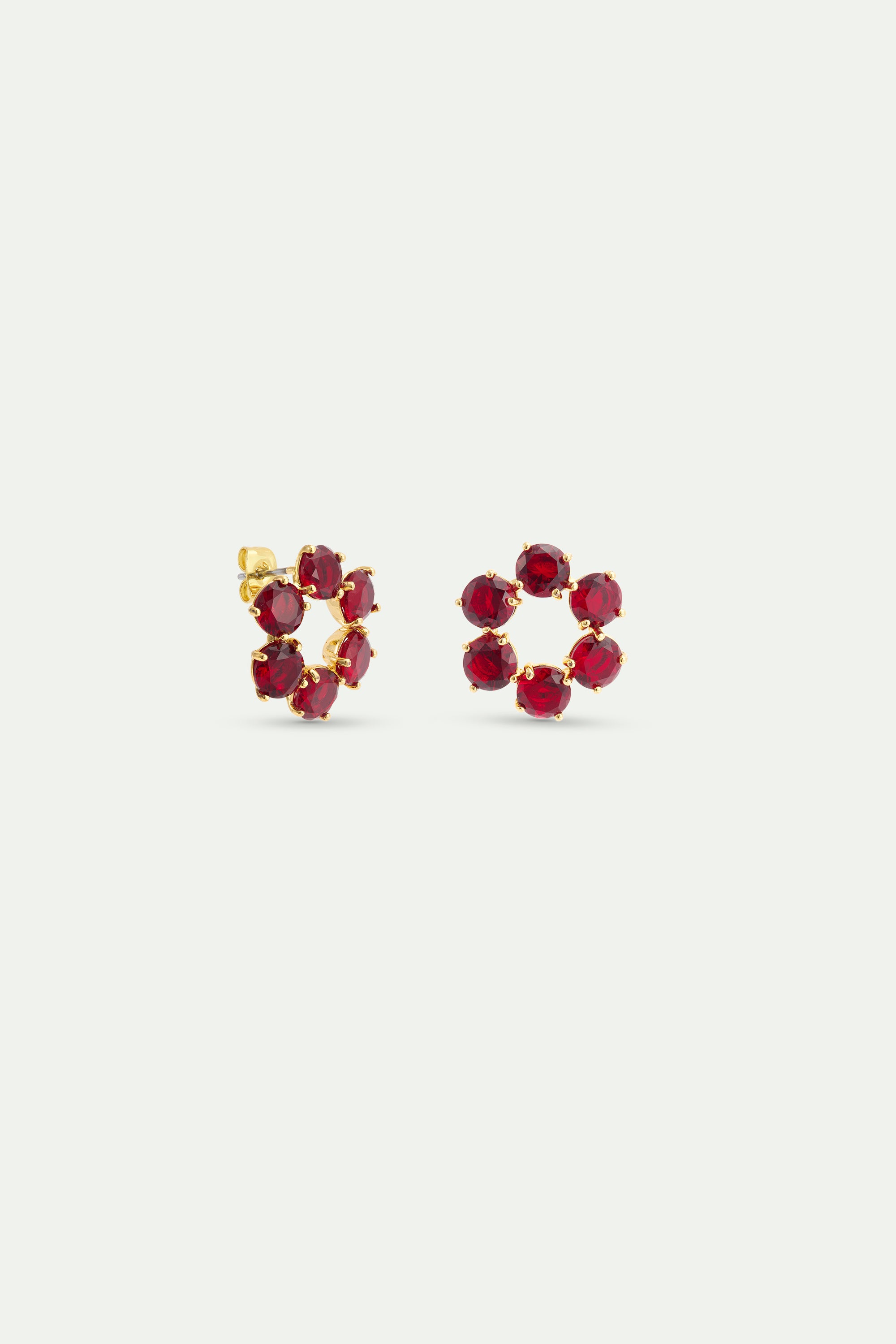 Garnet Red six-stone earrings