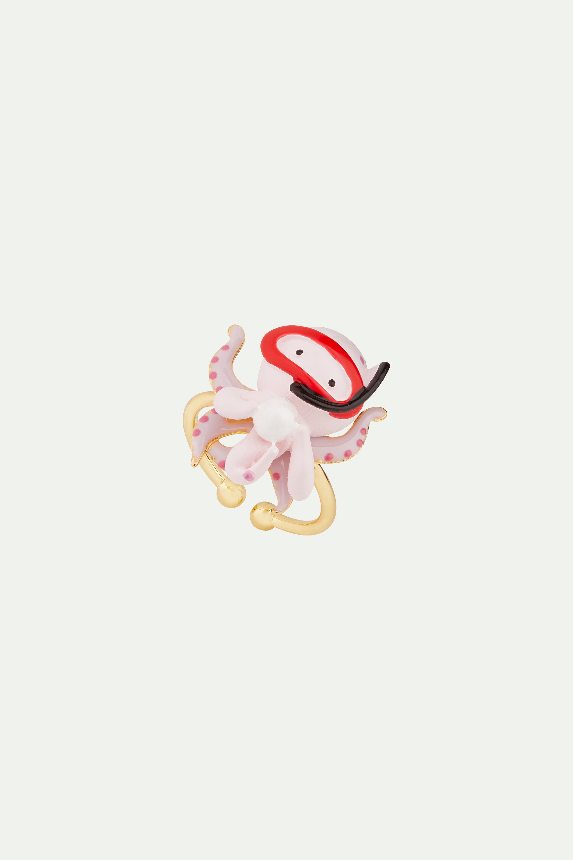 Pink octopus adjustable ring