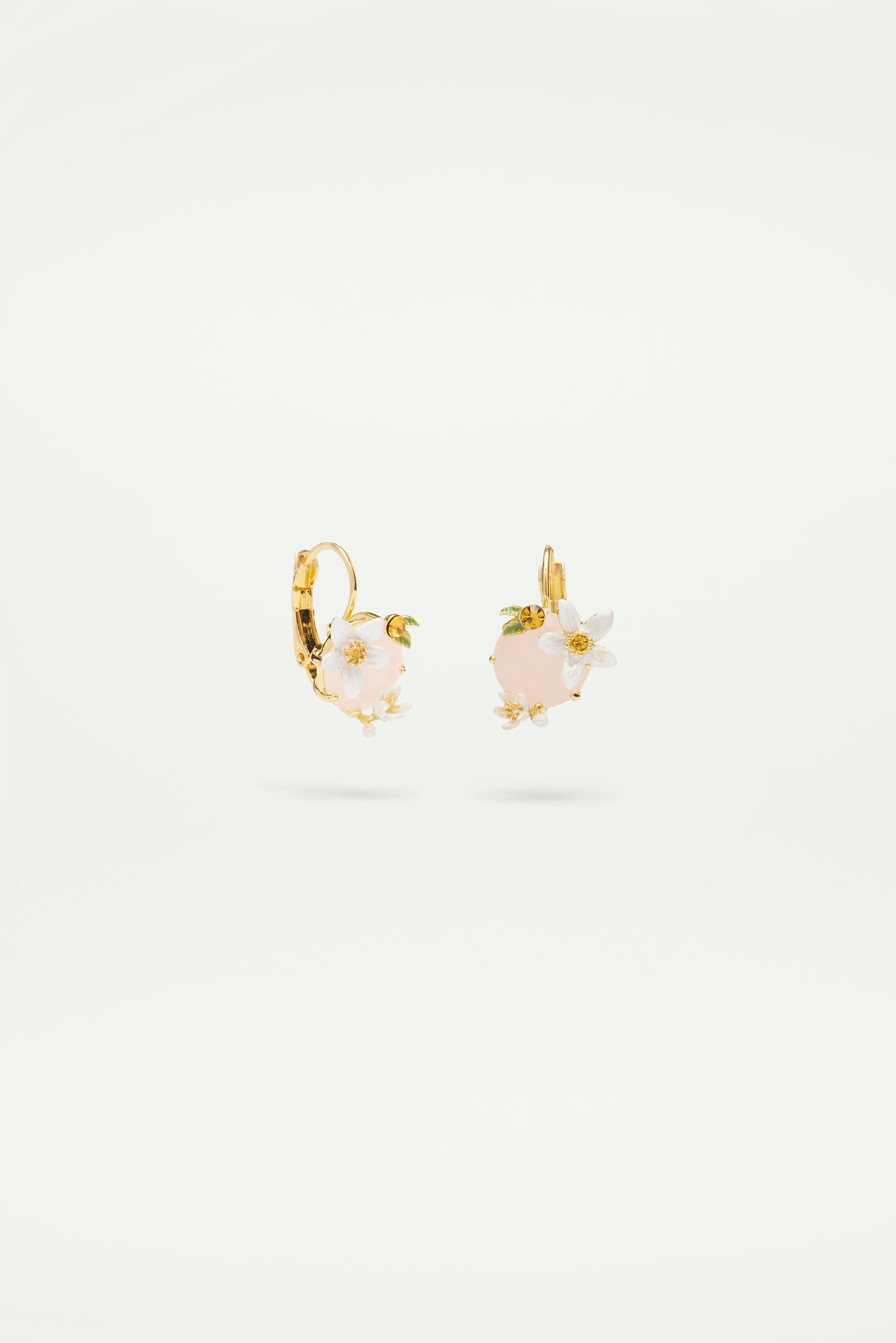 Orange blossom and honey crystal clip-on earrings