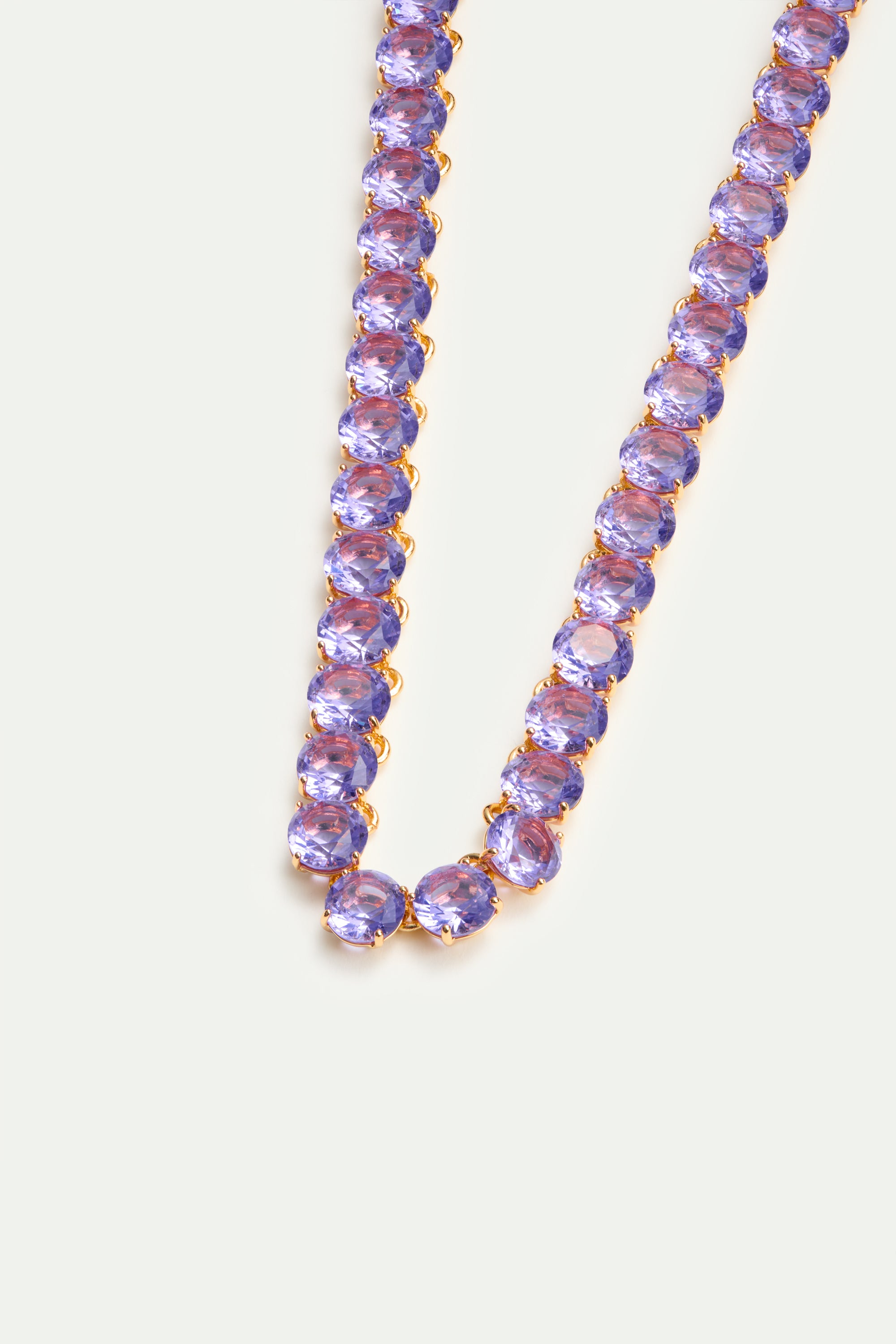 Lavender Diamantine round stone chocker necklace