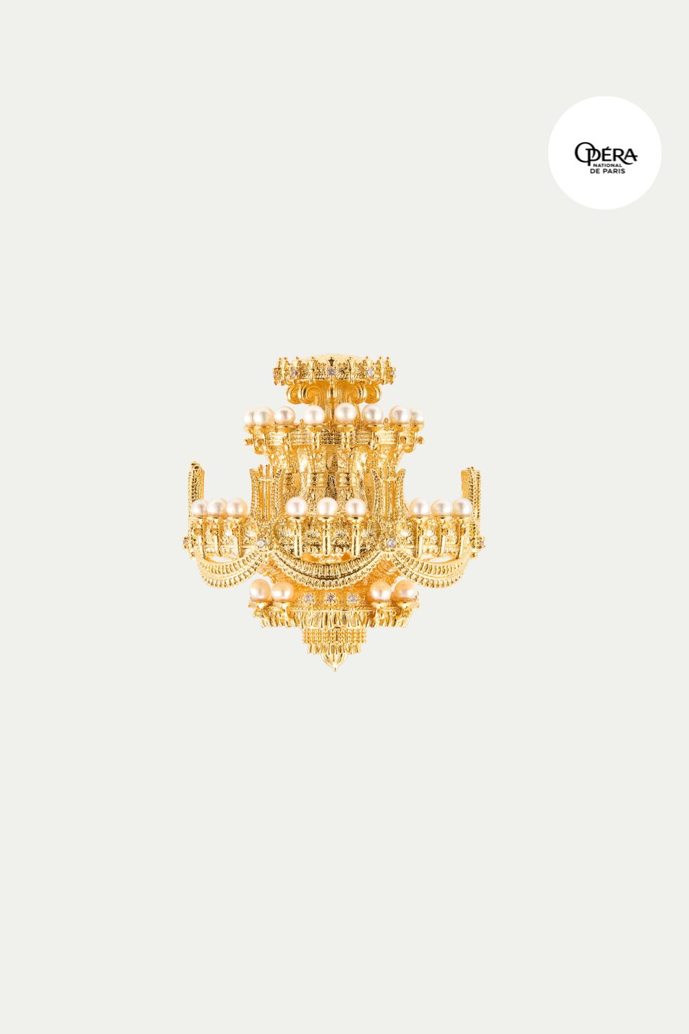 Gold chandelier brooch