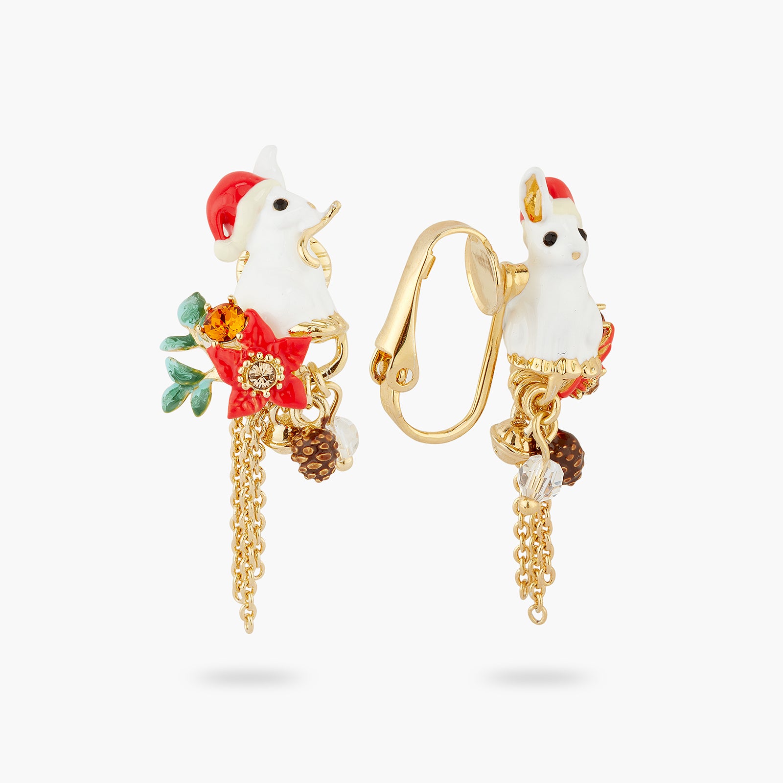 Enchanted Christmas rabbit post earrings