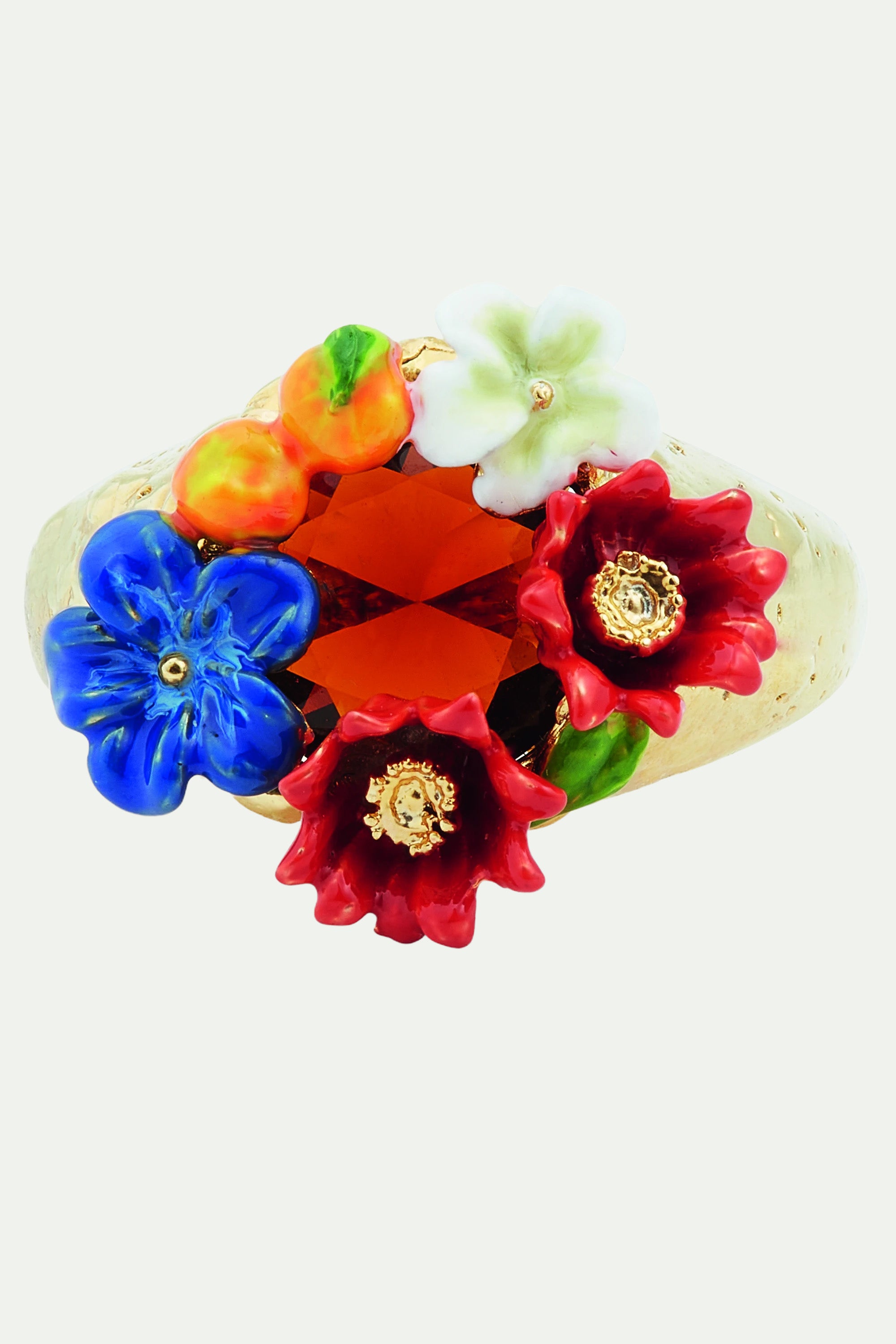 Flower and clementine cocktail ring