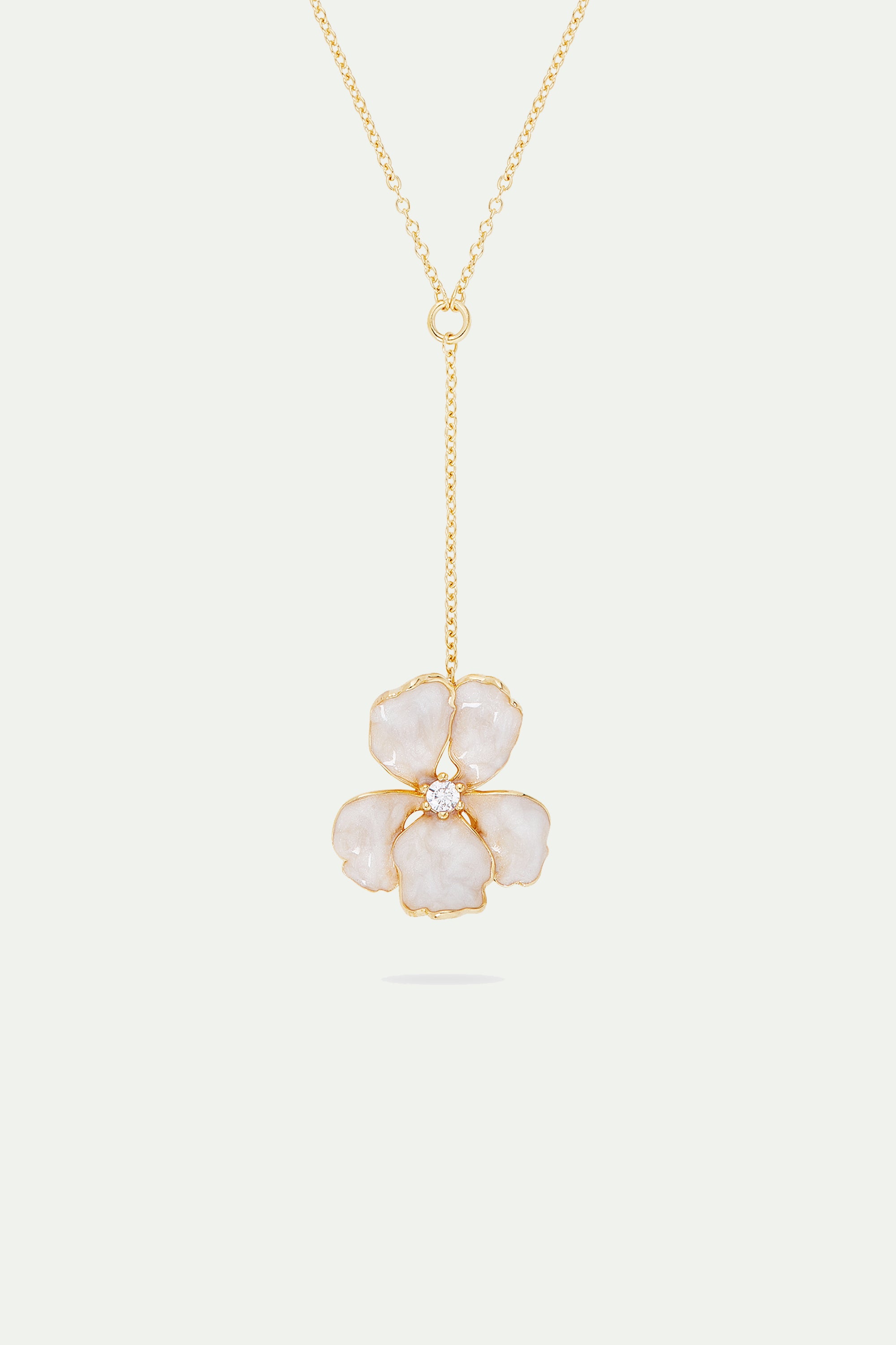 Gold iris pendant necklace