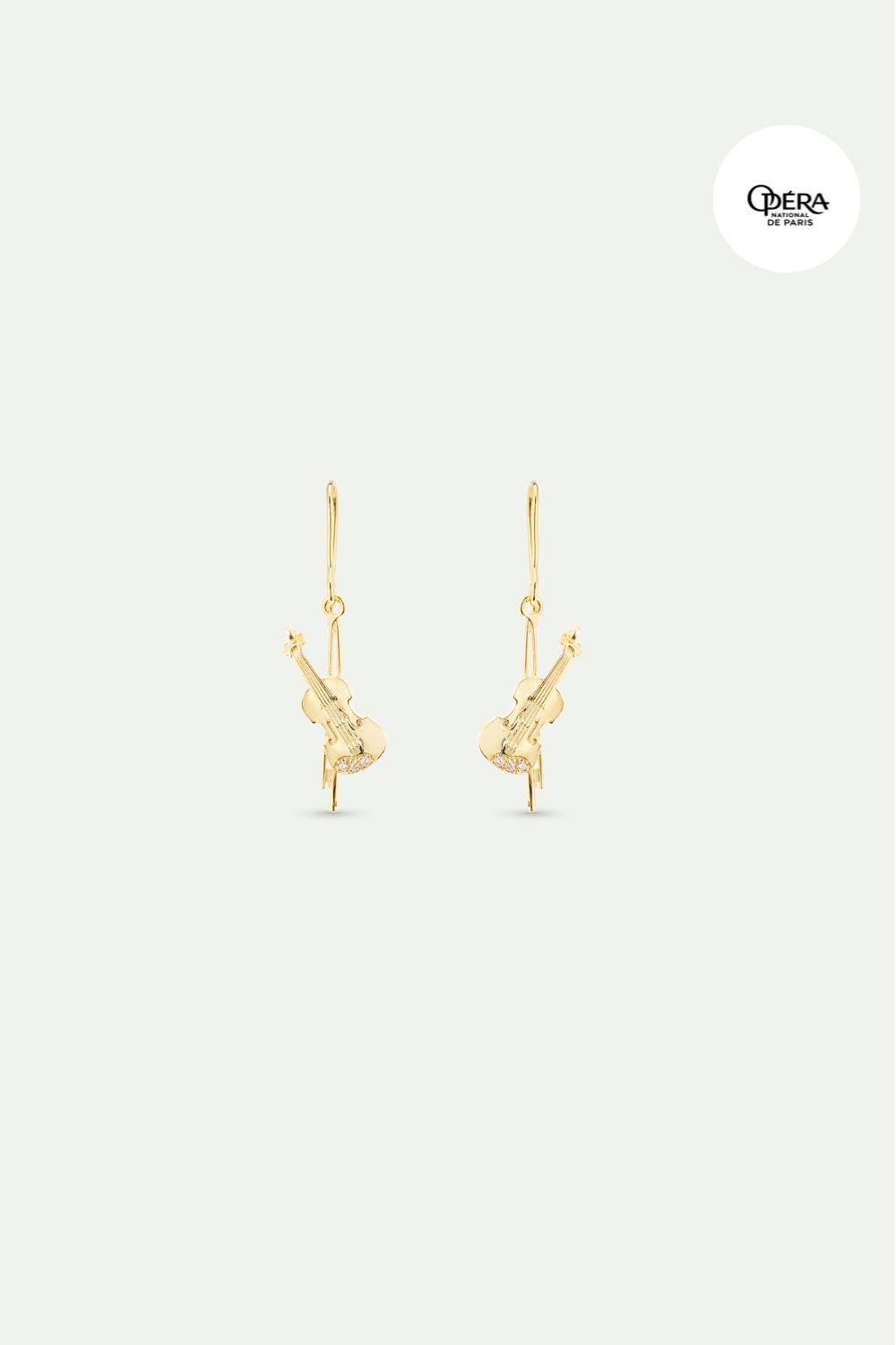 Gold cello hook earrings