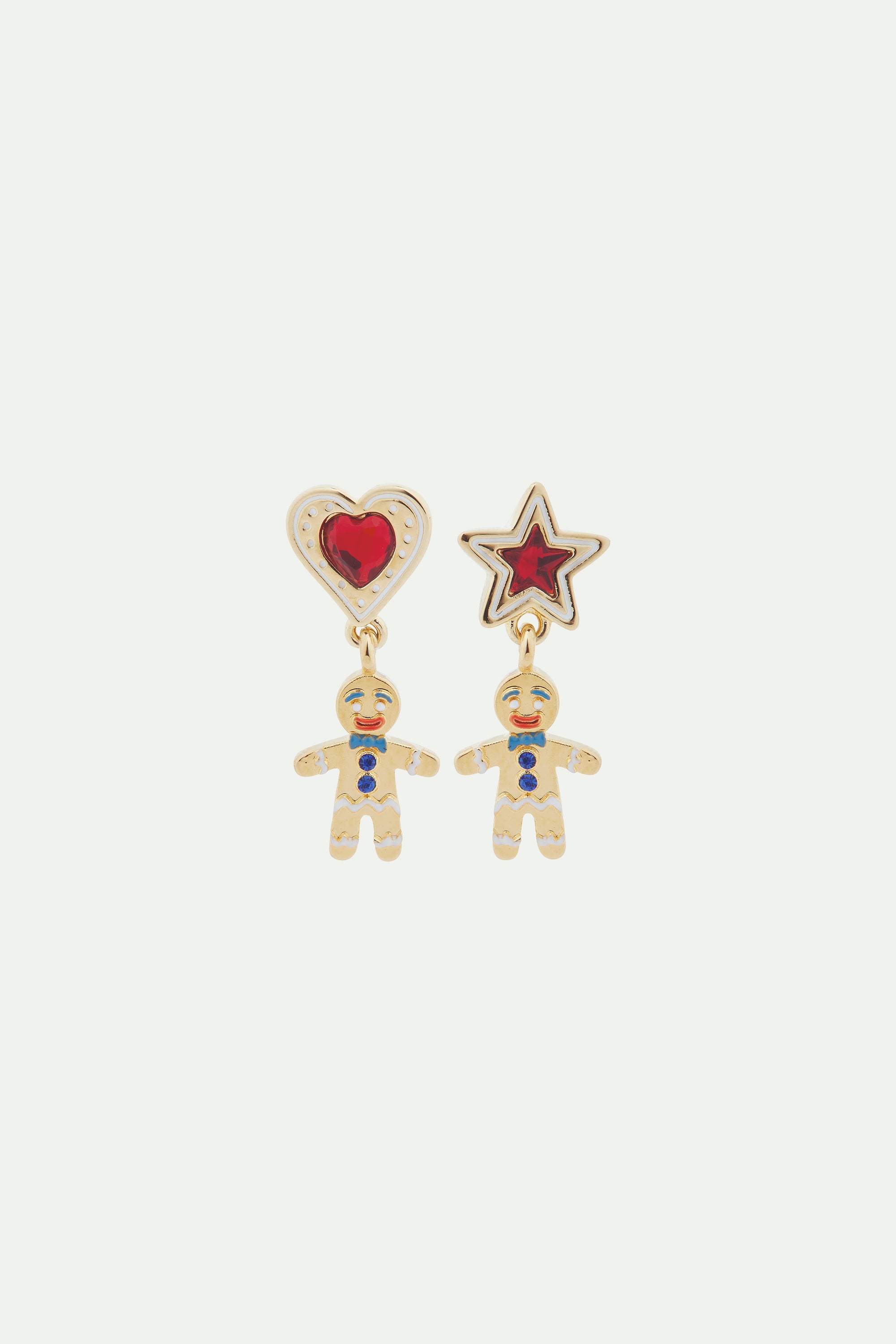 Christmas biscuit asymmetrical post earrings