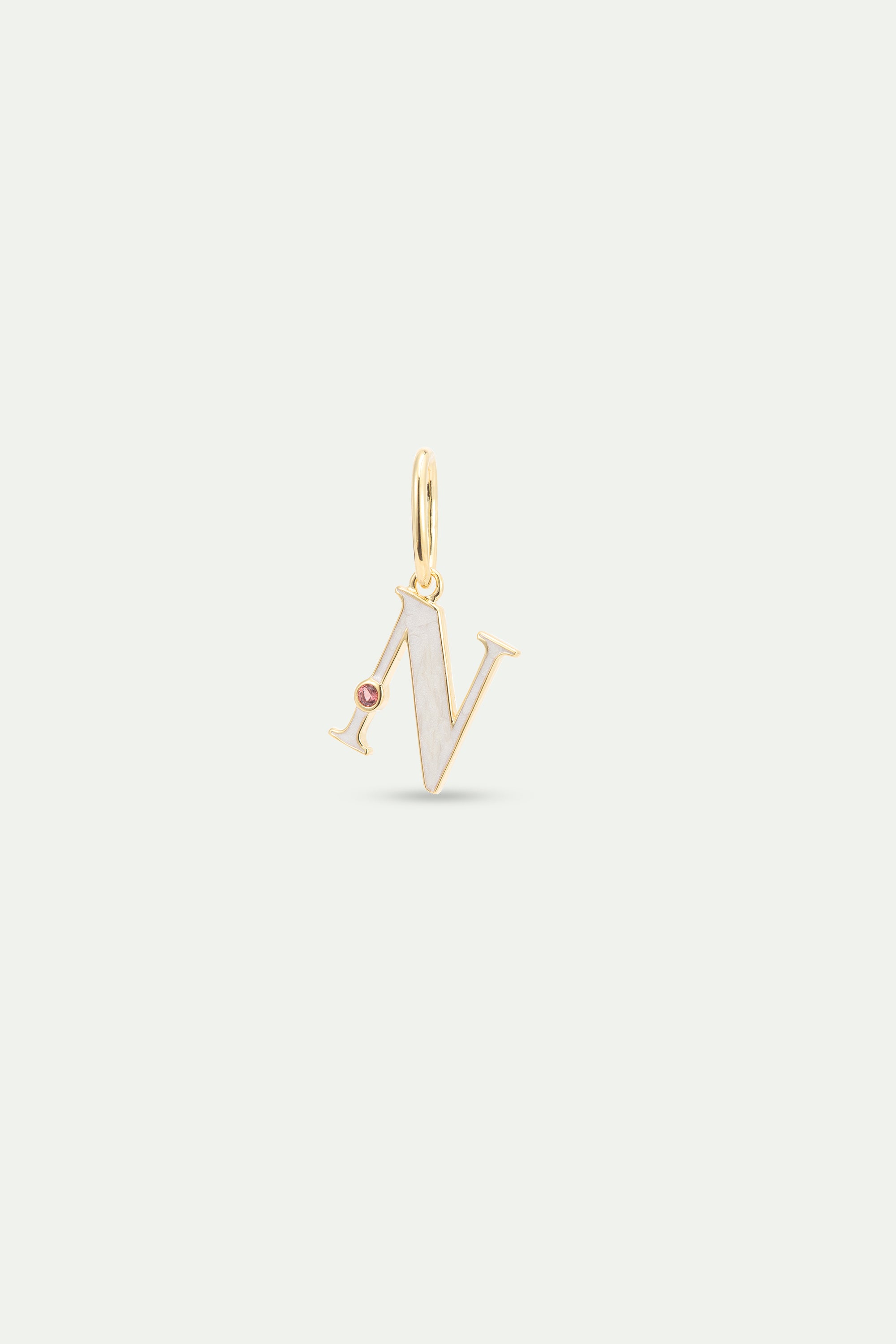 White letter N pendant